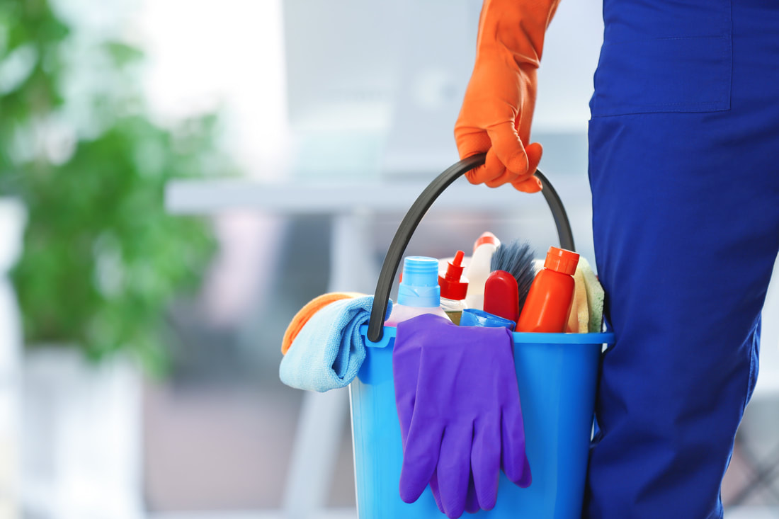 team cleaning an Orange County business